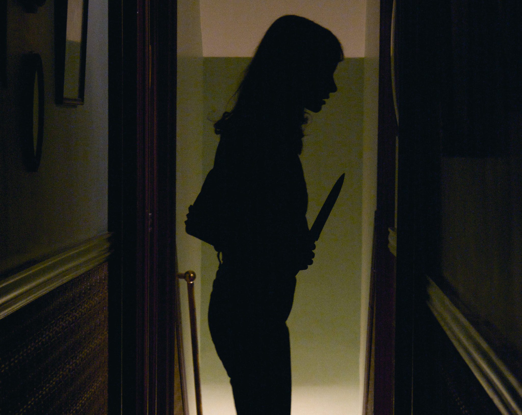 When Megan starts hearing mysterious noises from upstairs, she goes to investigate--but not before armin herself with abutcher knife that woud make Michael Myers envious.