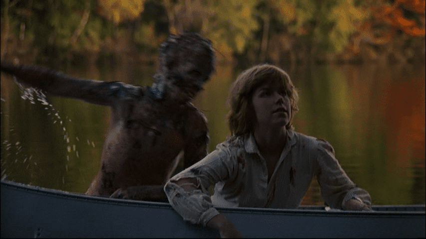 The wet-your-pants jump scare that made Jason Voorhees a household name. Just when Alice thought everything was safe, little undead Jason jumps out of the water to drag her to the depths.