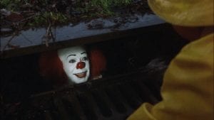 Looking for the creepiest big screen clown ever? Pennywise is It. Only he could lure a kid down a storm drain.