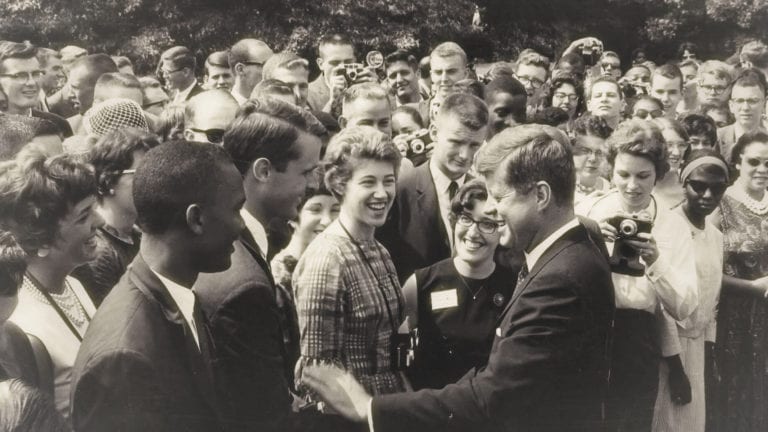 JFK meeting first groups of PCVs