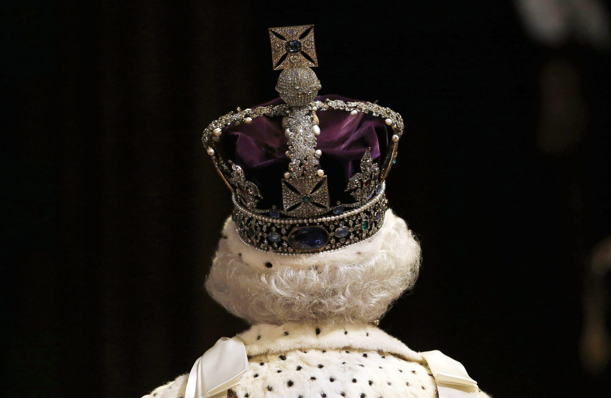 Queen Elizabeth II during the State Opening of Parliament, in the House of Lords at the Palace of Westminster in London.